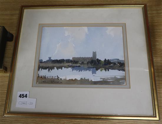 Edward Wesson (1910-1983), watercolour, Blythburgh, Suffolk, signed, 17 x 23cm